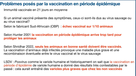 Problème posé par la vaccination en période